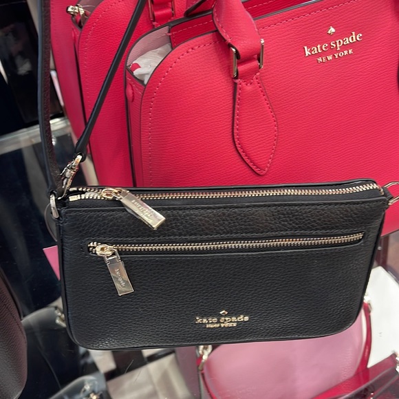 Kate Spade Leila Pebble Leather Convertible Wristlet Wallet Clutch 
Black - Picture 4 of 16